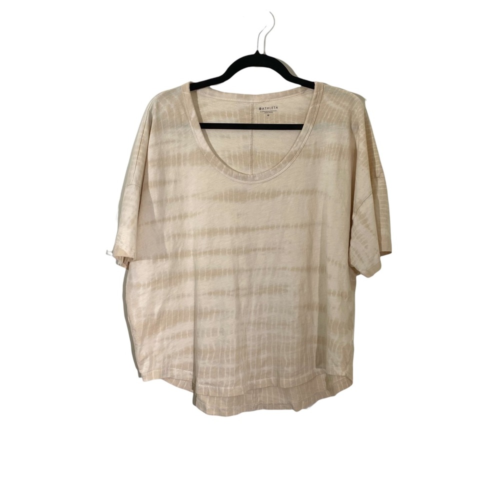ATHLETA Organic Cotton Daily Commute Tee Chantilly Cream Tie Dye